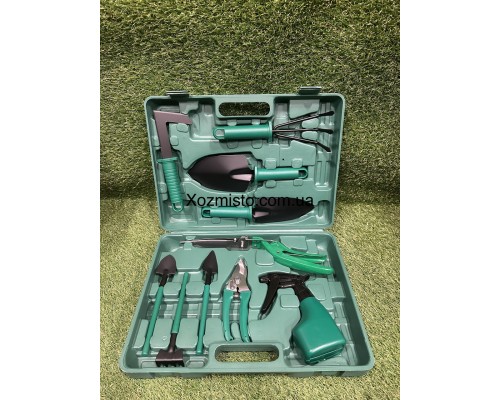 Набор садовых инструментов 10 в 1 с чемоданом MAR-POL M83053, инвентарь для огорода и сада