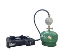 Газовая плита туристическая с адаптером + баллон 5л + редуктор со шлангом + горелка на баллон в подарок