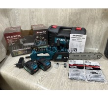 Аккумуляторная пила 12дюймов Krafftec Германия [52V 6Ah / 2500 Вт / 2 аккумулятора] с автоматической смазкой 1 шины 3 цепа Гарантия 3 года